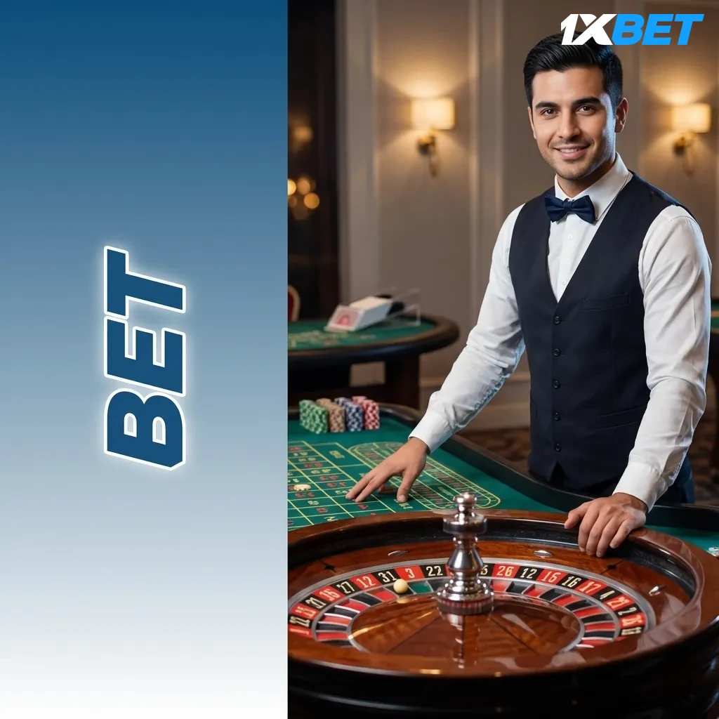 Pantalla de 1xbet casino en vivo con ruleta, cartas y crupier, enfocada a jugadores de Argentina