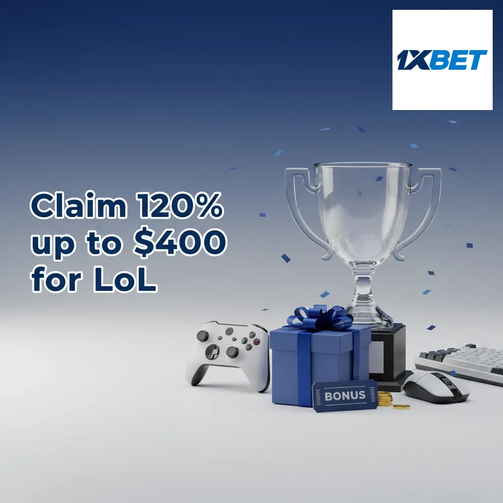 LoL betting bonus banner: 120% up to $400 for Argentina, with quick sign-up, deposit, and rollover steps.