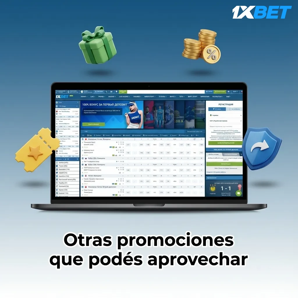 Banner en español sobre otras promociones de apuestas: recargas extra, combinadas mejoradas, reembolsos y programas de puntos