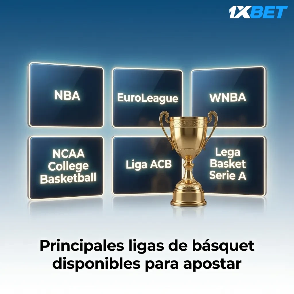 Gráfico sobre principales ligas de básquet para apostar: NBA, Euroliga, ACB, LNB Argentina, FIBA y torneos internacionales