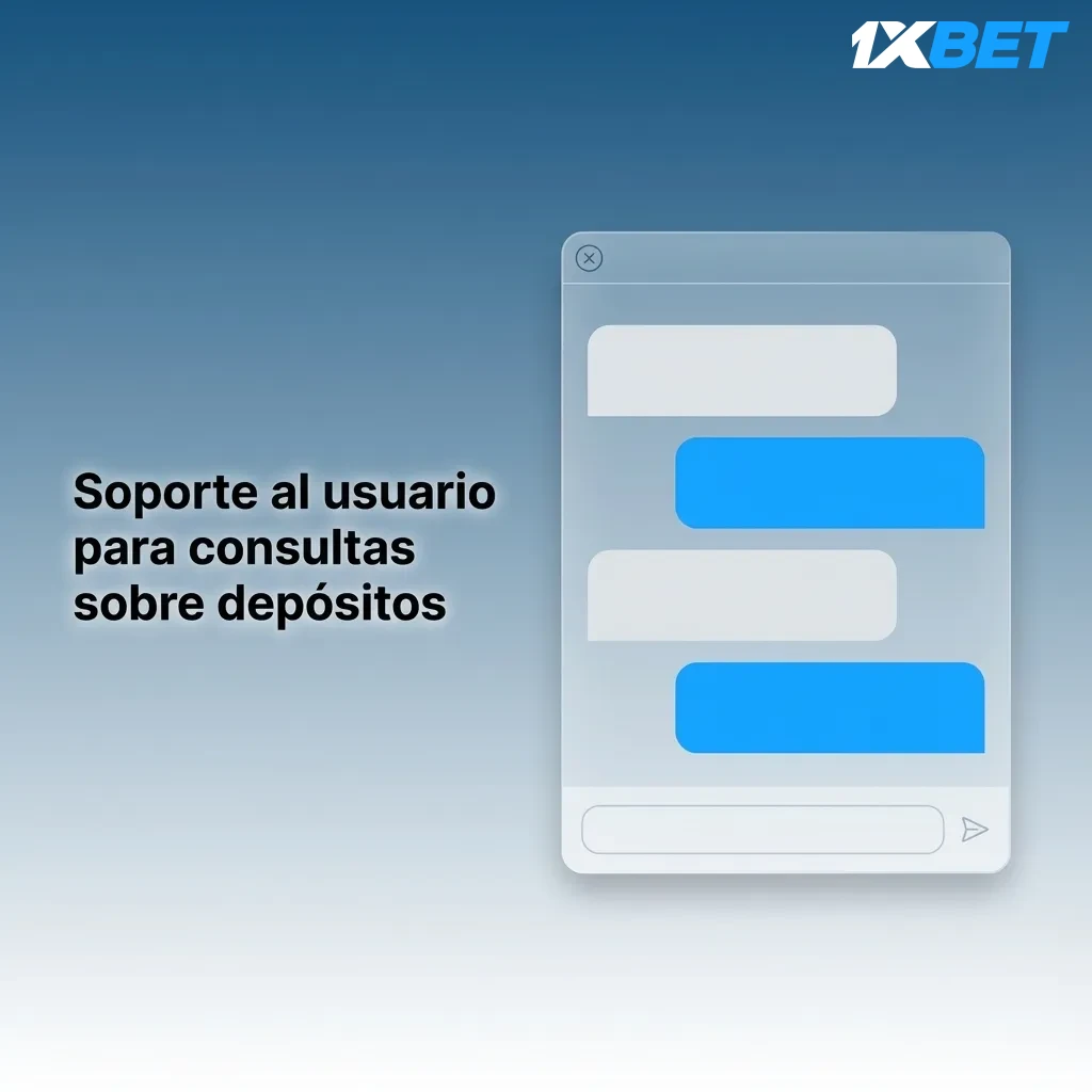 Ilustración de soporte al usuario: persona consulta sobre depósito con íconos de chat, mail, teléfono y mensajería.
