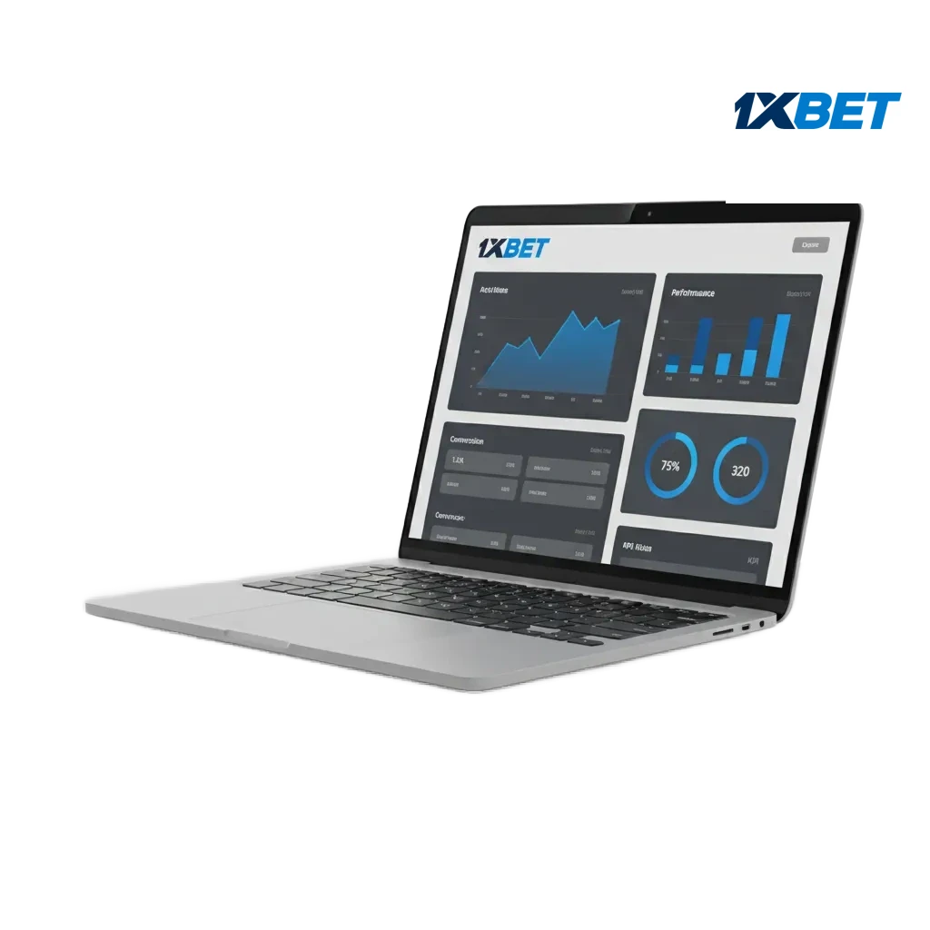 Banner promoting 1xBet Argentina affiliate program: competitive commissions, on-time payouts, local manager support.