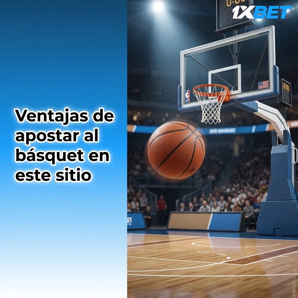 Gráfico promocional en español que destaca ventajas de apostar al básquet online para usuarios de Argentina