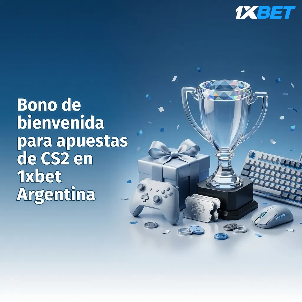 Banner de 1xbet Argentina que promociona bono de bienvenida 120% hasta $400 para apuestas deportivas en CS2