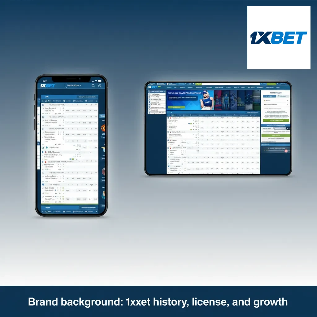Infographic of 1xbet: founded 2007, Curaçao license 1668/JAZ, global growth, Argentina focus, sponsorship-led marketing.