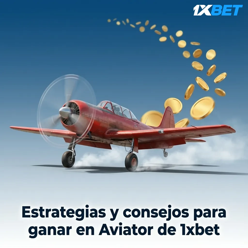 Ilustración de Aviator 1xbet con consejos de gestión de banca, apuestas bajas y cobros tempranos para jugar responsablemente