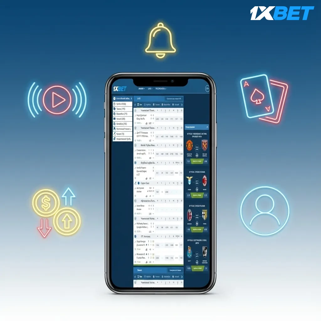 Pantalla de la app móvil 1xbet en Argentina mostrando apuestas deportivas, casino y saldo en pesos argentinos.