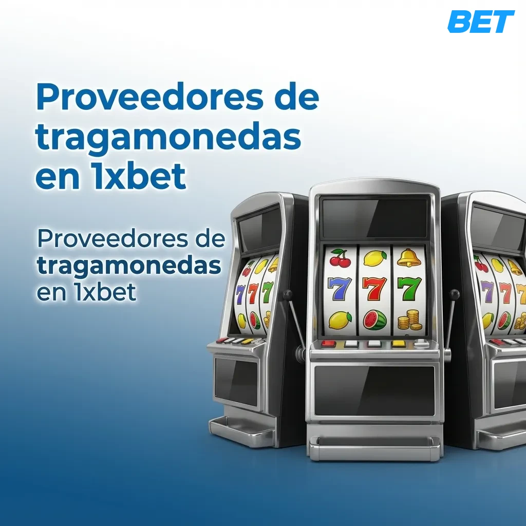 Tabla de proveedores de tragamonedas en 1xbet con logotipos y número de juegos de cada estudio destacado