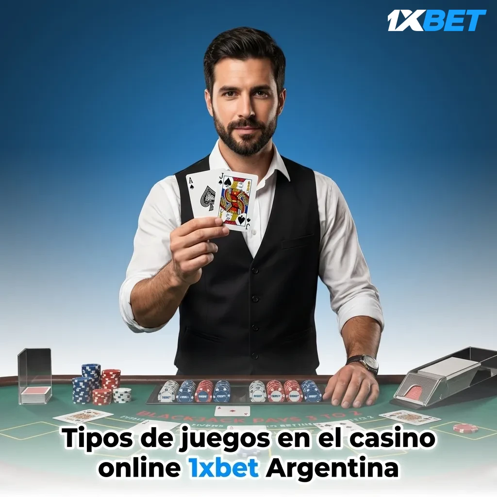 Collage de juegos de casino online 1xBet Argentina: tragamonedas, ruleta, cartas, video póker y crash en pantalla de PC y móvil