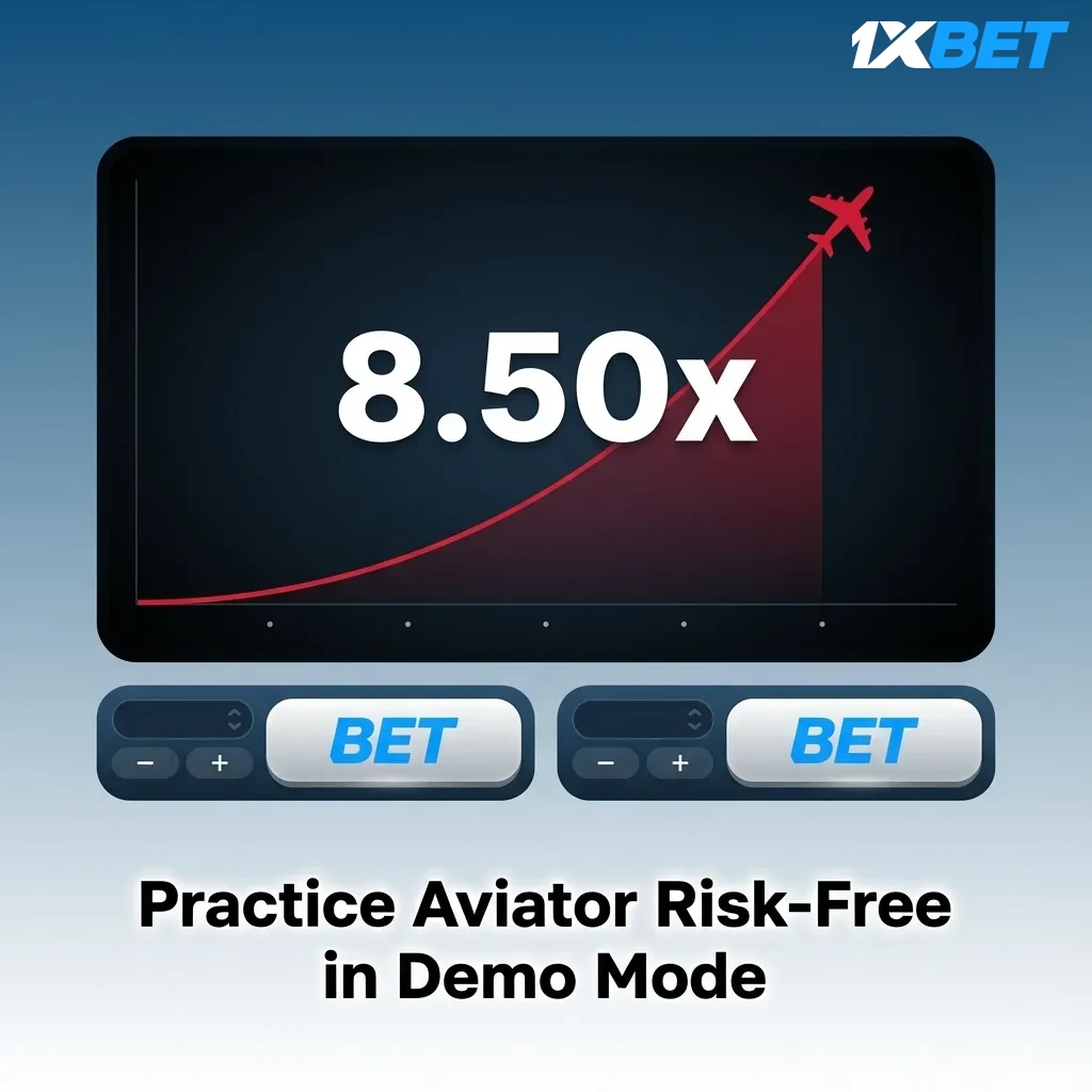 Aviator game demo mode interface showing virtual currency and practice gameplay without real money risk