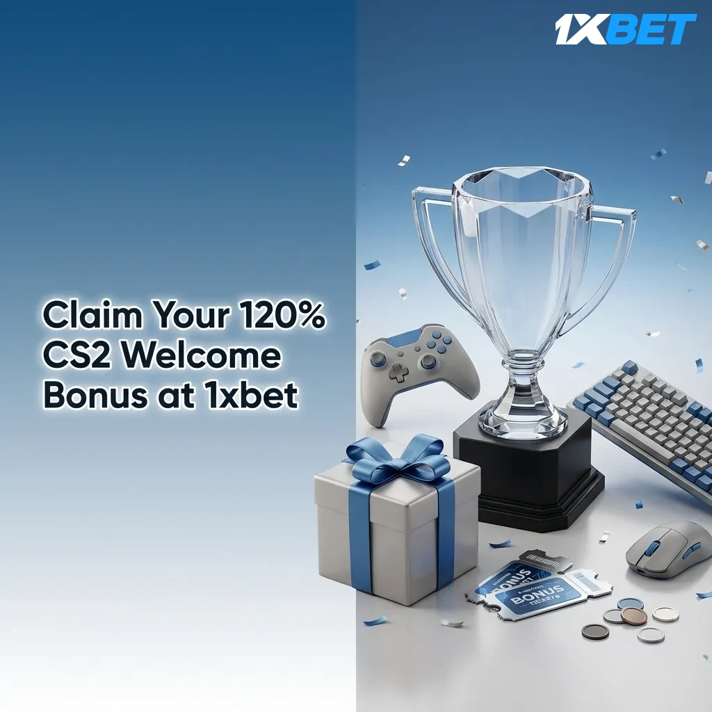 New players claiming 120% welcome bonus up to 33,000 INR for CS2 betting at 1xbet with deposit and wagering steps