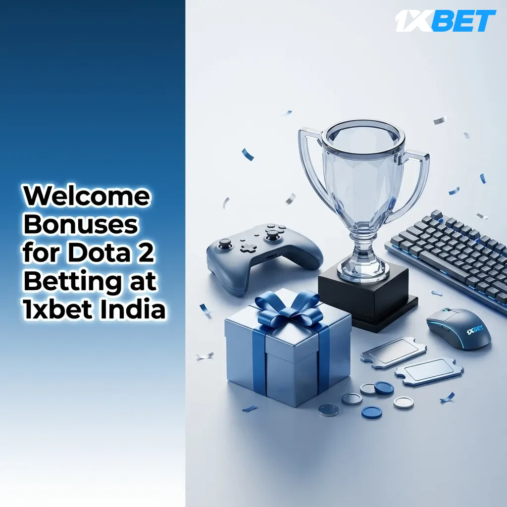 1xbet welcome bonus guide showing steps to claim 120% bonus up to ₹33,000 for Dota 2 betting in India