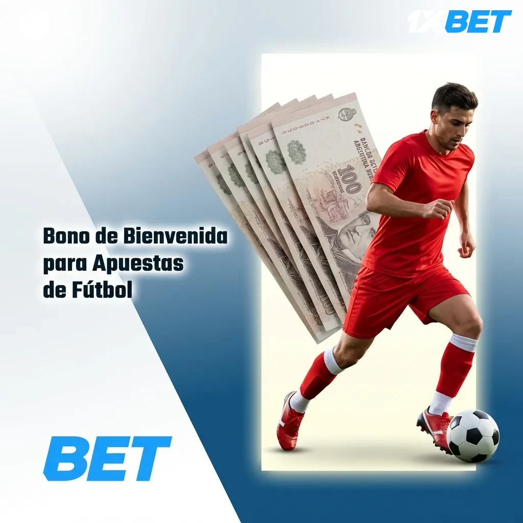 Soccer betting welcome bonus offer showing 120% match up to $400 ARS with rollover requirements