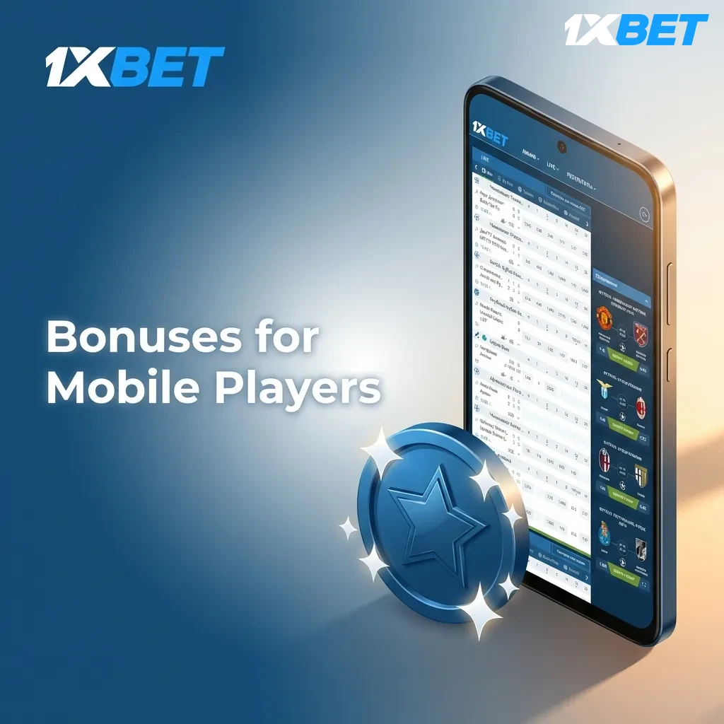 1xbet mobile app showing bonus offers including welcome deposit match, Friday reload, and accumulator promotions