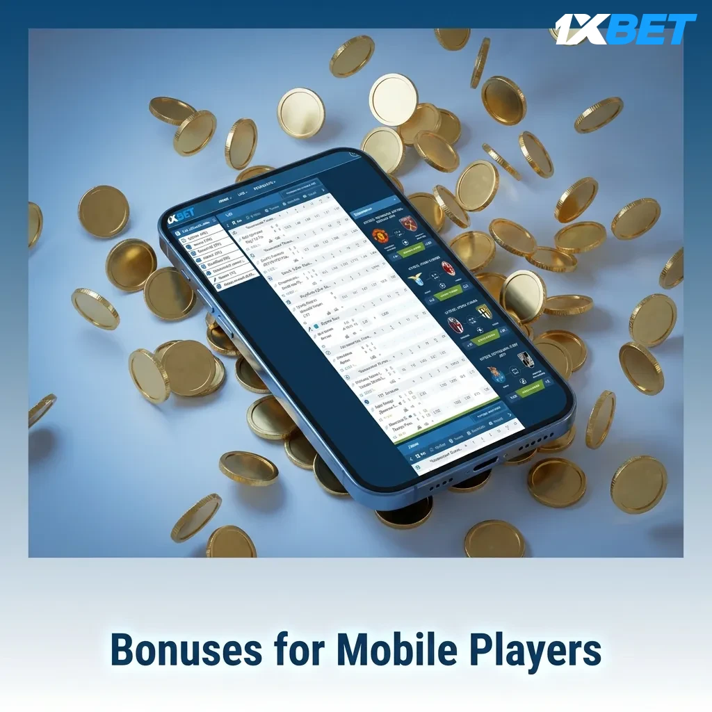 Mobile betting app showing bonus offers including welcome package, reload bonuses, and free bet promotions interface