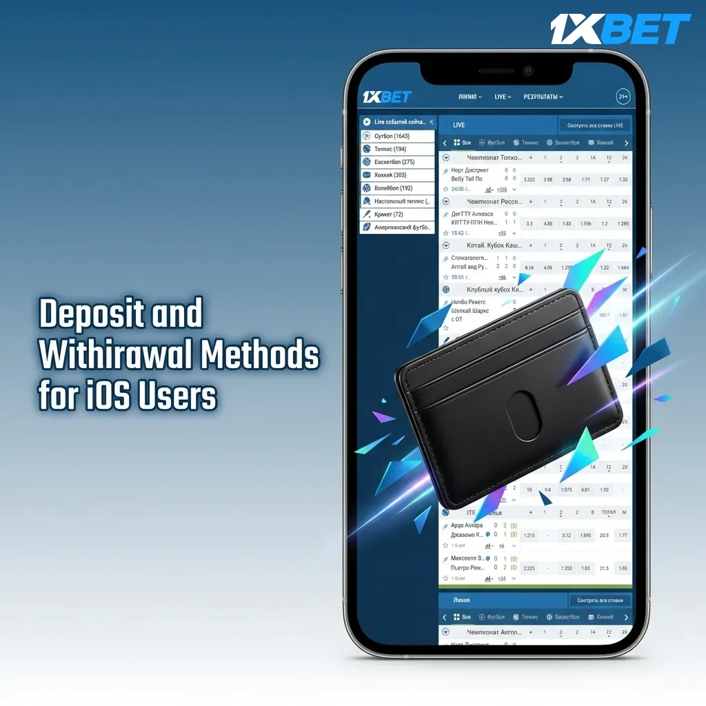 1xbet iOS app payment methods including cards, e-wallets, crypto, and bank transfers with deposit/withdrawal times