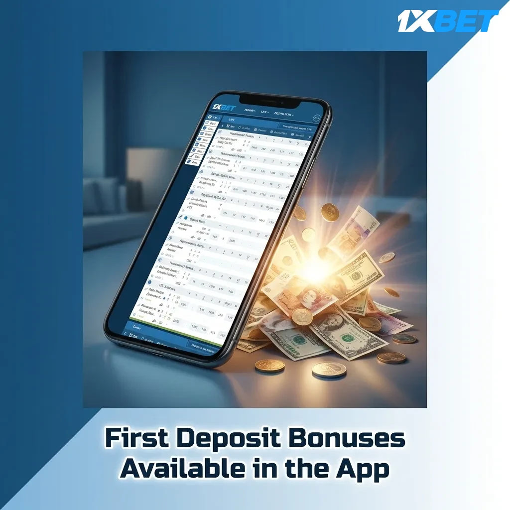 1xbet iOS app welcome bonus offer showing 120% match up to $400 for new players on first deposit