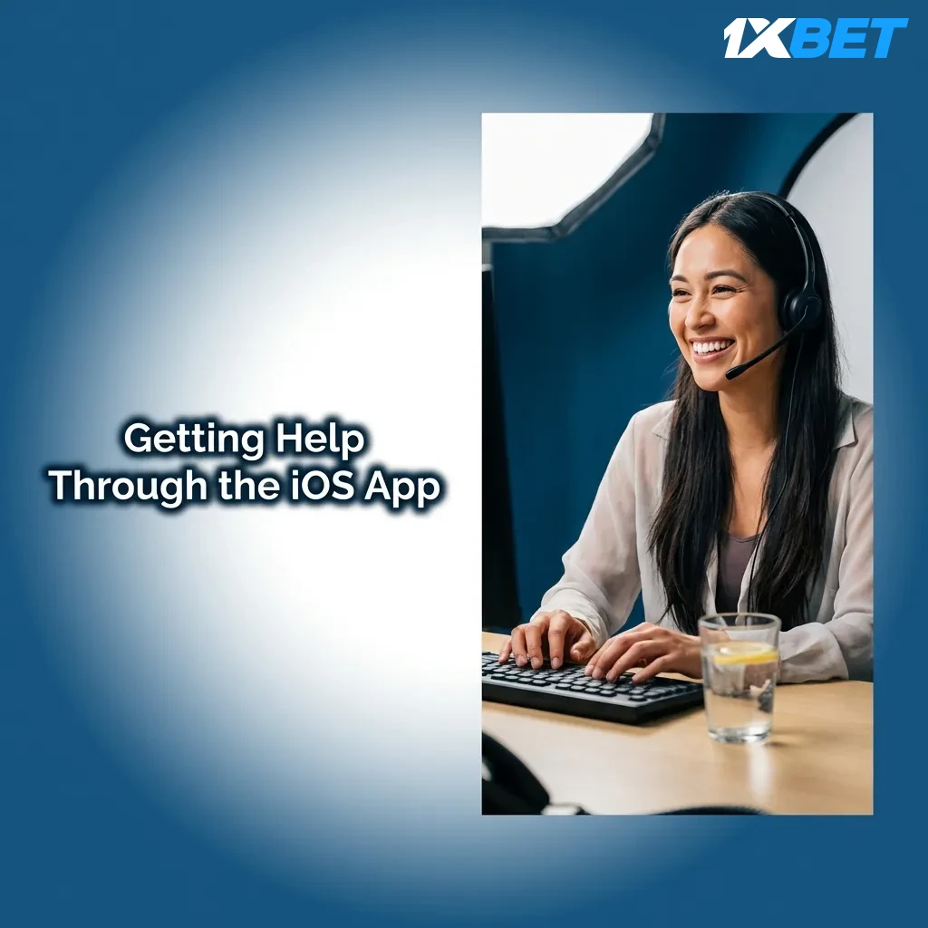 1xbet iOS app customer support options showing 24/7 live chat, email, phone, and social media contact methods