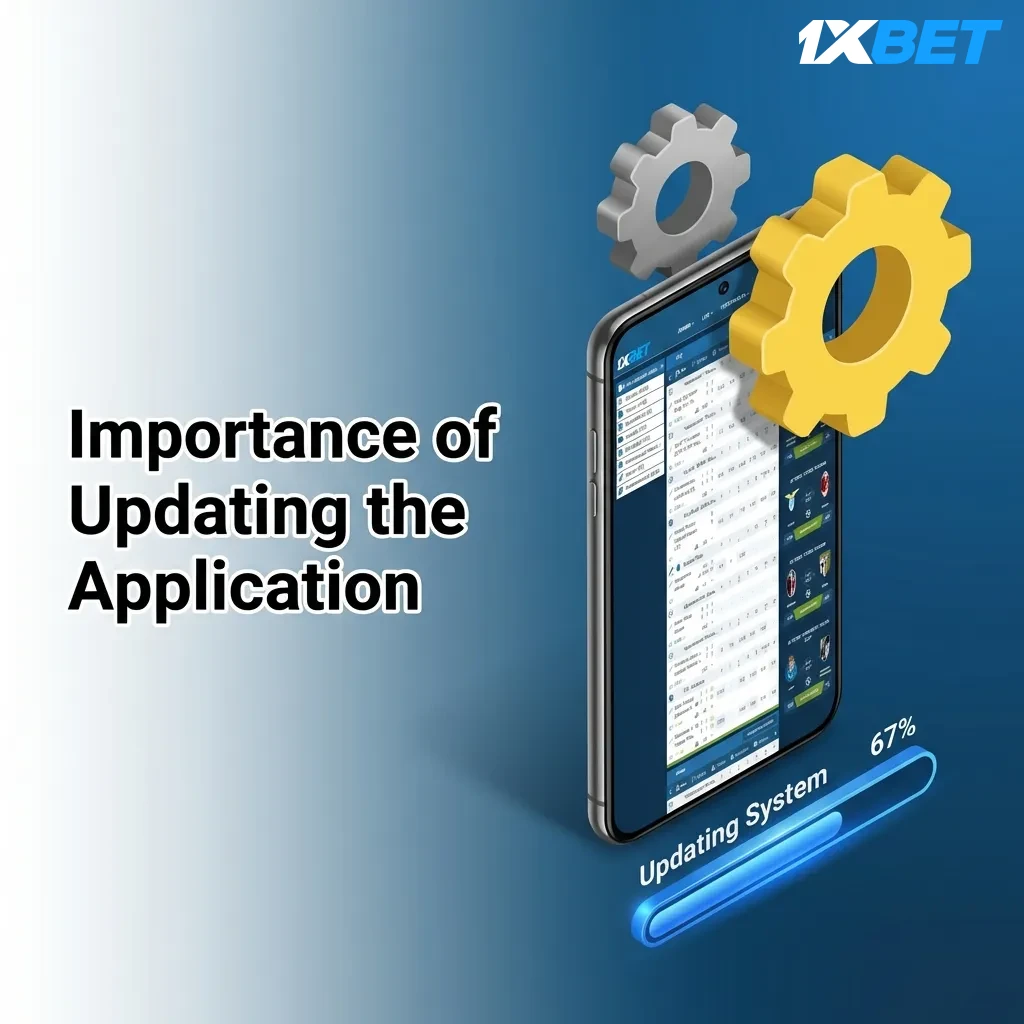 Software update screen showing security shield, new features, and performance improvements for betting app