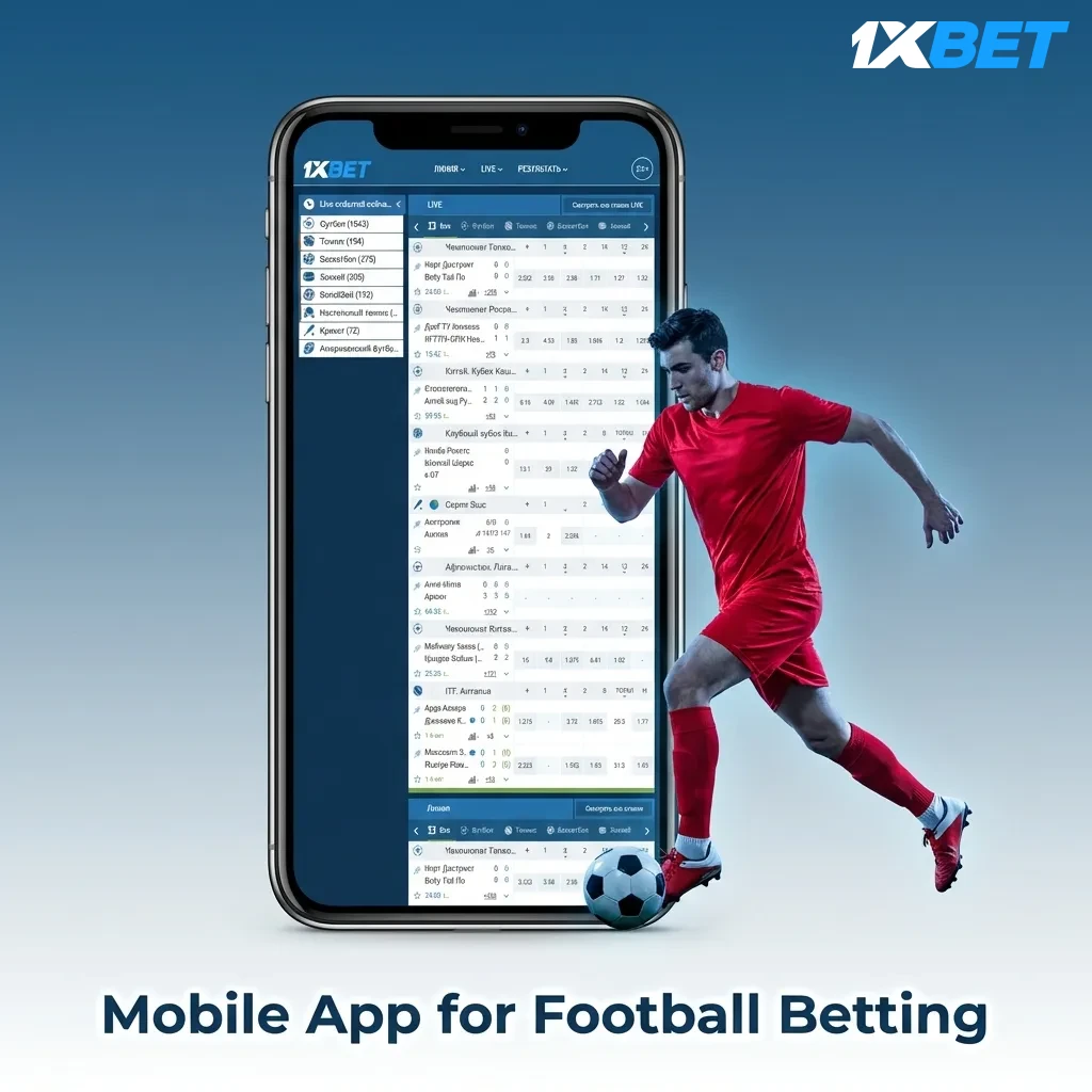 Football betting app on mobile device showing live odds, match fixtures, and quick bet placement interface