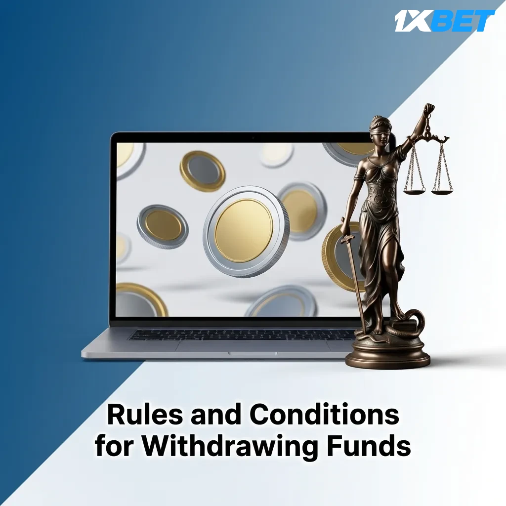 Checklist graphic showing withdrawal rules: verification, same payment method, minimum wagering, currency match, and daily limits.