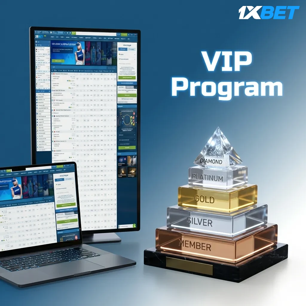 1xbet VIP program with eight tiers from Copper to VIP-Platinum, offering exclusive bonuses and benefits for loyal players
