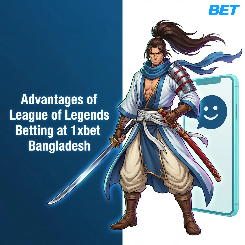 1xbet Bangladesh League of Legends betting platform showing payment methods, bonuses, and competitive odds for esports