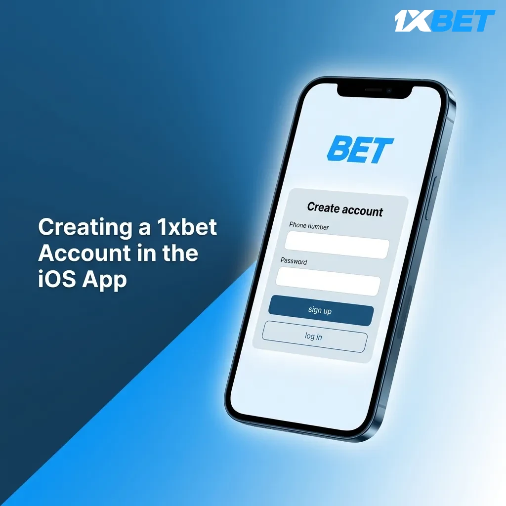 Screenshot of 1xbet iOS app registration process showing green Register button and account creation form fields