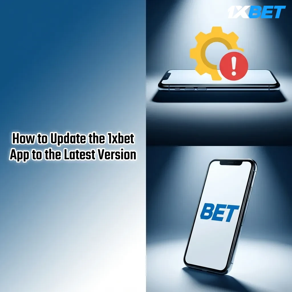 1xbet iOS app automatically updating on smartphone screen showing refresh prompt and latest betting features