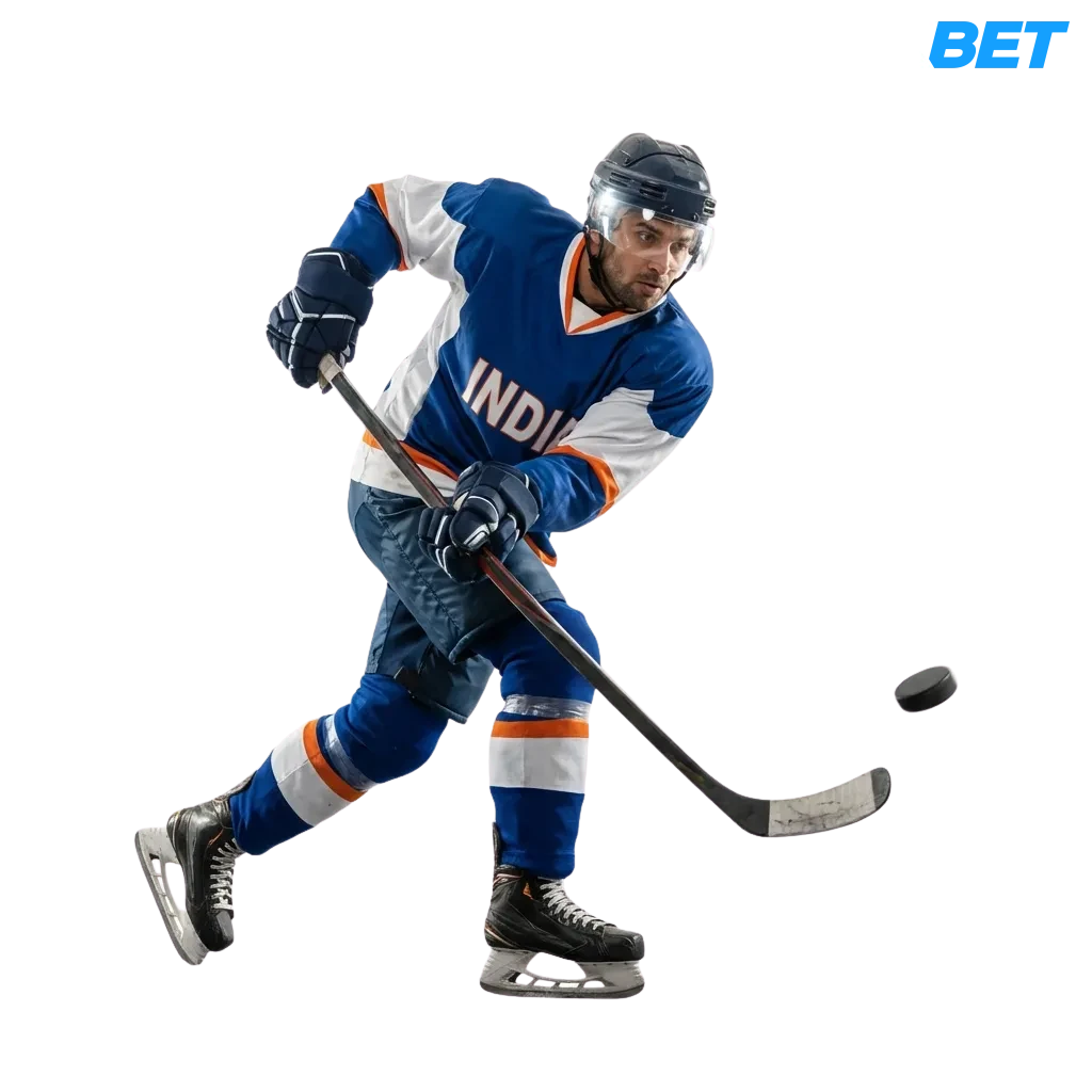 1xbet India ice hockey betting interface showing NHL and KHL odds with match winner, totals, and handicap options