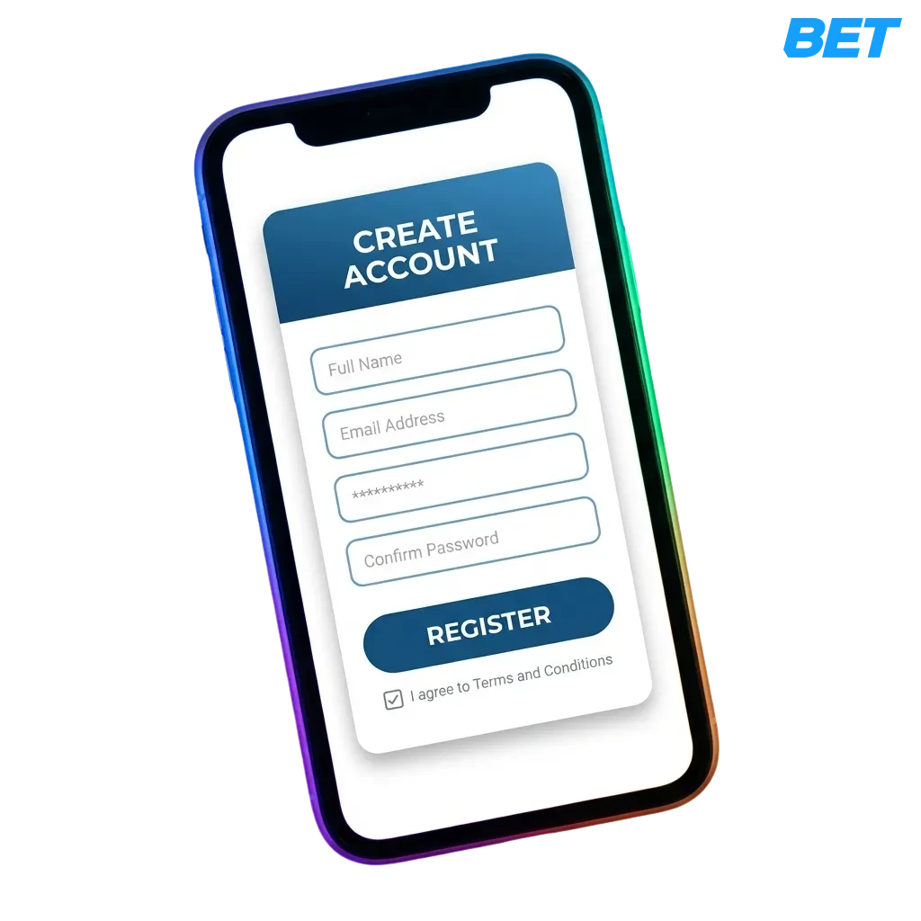 Person registering on 1xbet betting platform in Bangladesh with signup options and bonus offer displayed