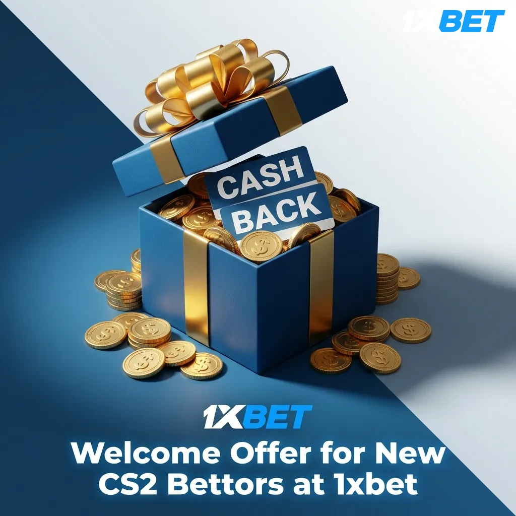 1xbet welcome bonus promotion for CS2 betting showing 400% deposit match up to ₹50,000 for new Indian players