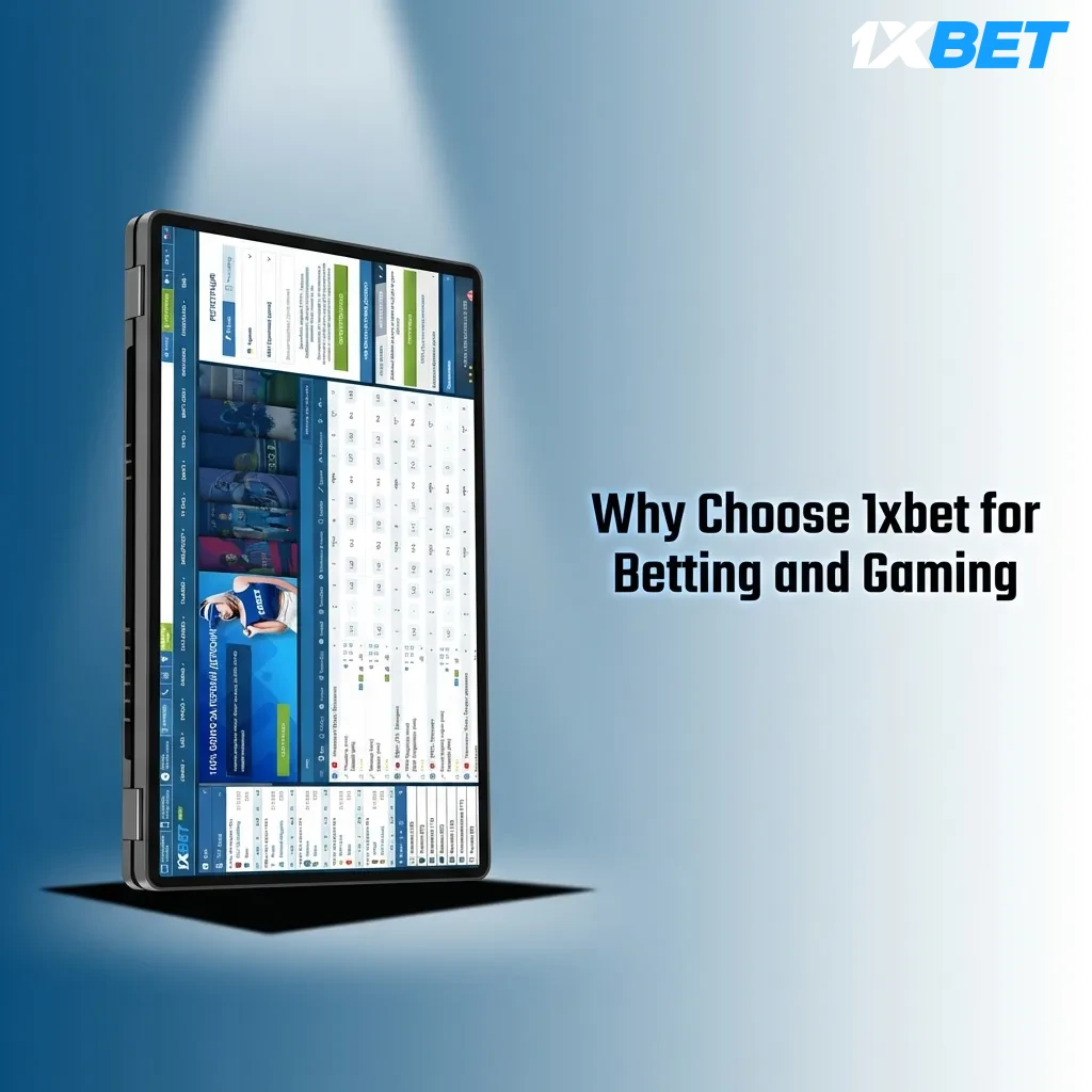1xbet betting platform interface showing sports events, casino games, and mobile app with security features