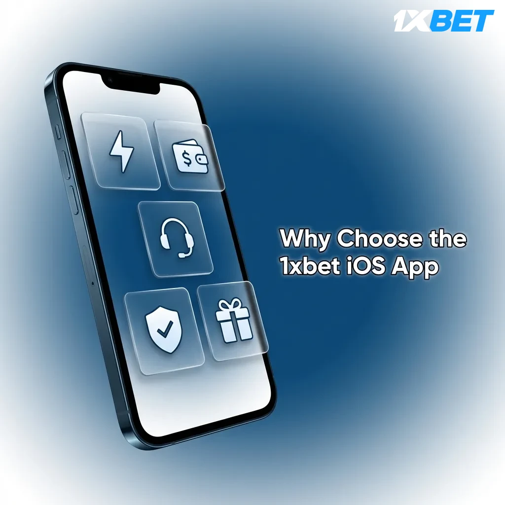 1xbet iOS app interface showing sports betting, casino games, and bonus offers on iPhone screen