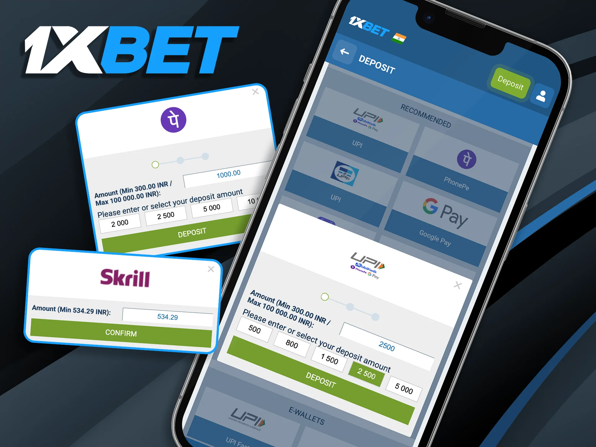 Learn how to instantly top up your 1xBet India balance using your favorite local e-wallet directly within the app interface.