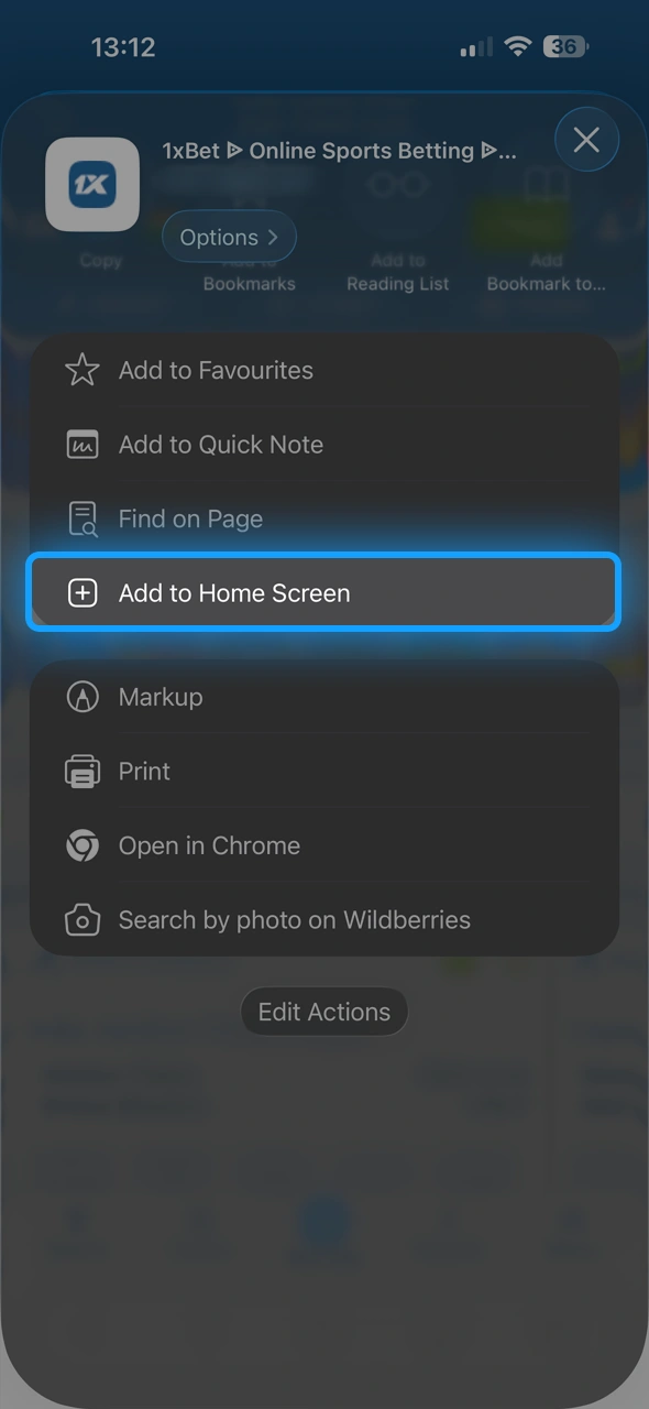 Add the 1xBet India PWA to your home screen, ensuring it works just like a native application.