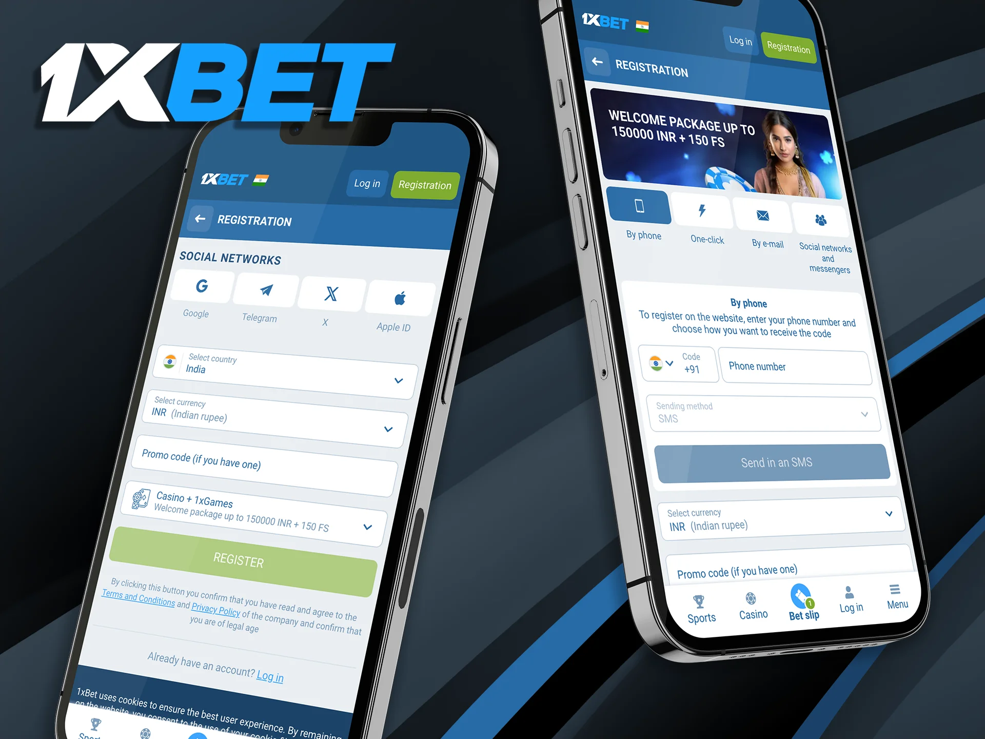 Use any method to create your 1xBet India profile instantly within the mobile application.