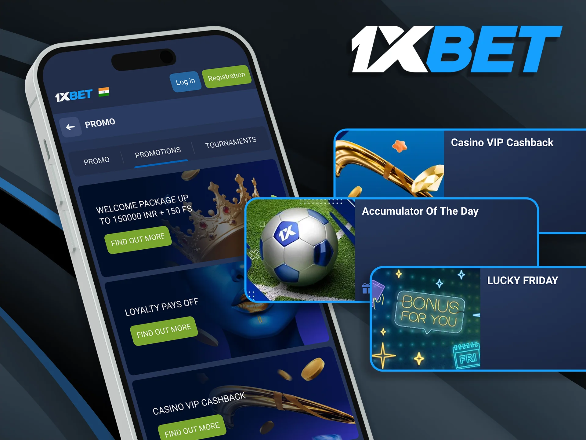 Unlock an exclusive welcome offer of up to 120% on your first deposit immediately after setting up the 1xBet India app.