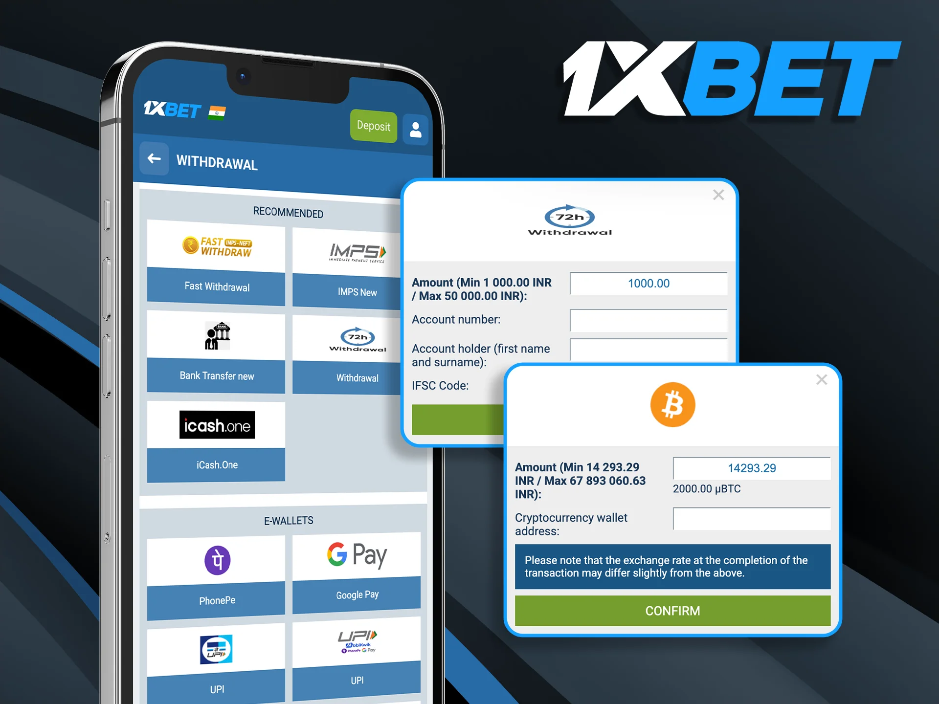 Request your payouts on the go with the 1xBet India mobile withdrawal system, offering fast processing to your Indian bank account.