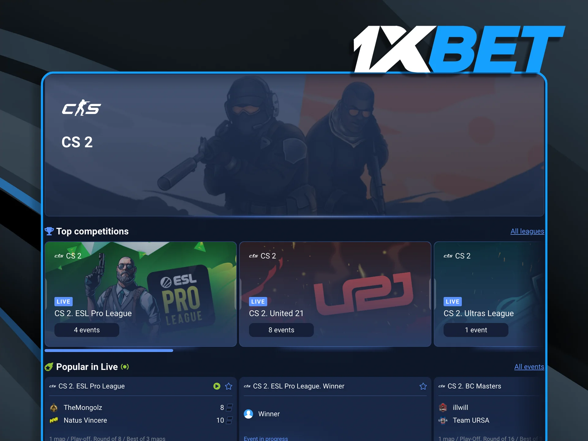 Follow the intense action of Counter-Strike 2 with competitive odds on global leagues and regional qualifiers.