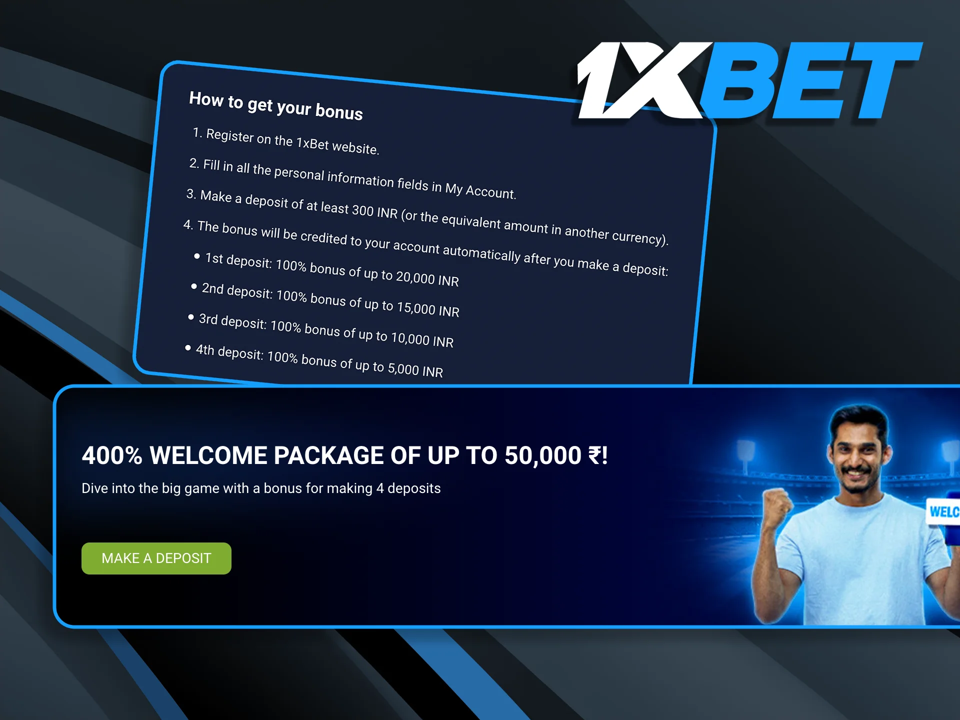 Claim a massive first-deposit boost specifically designed for Indian sports fans to use on various markets.