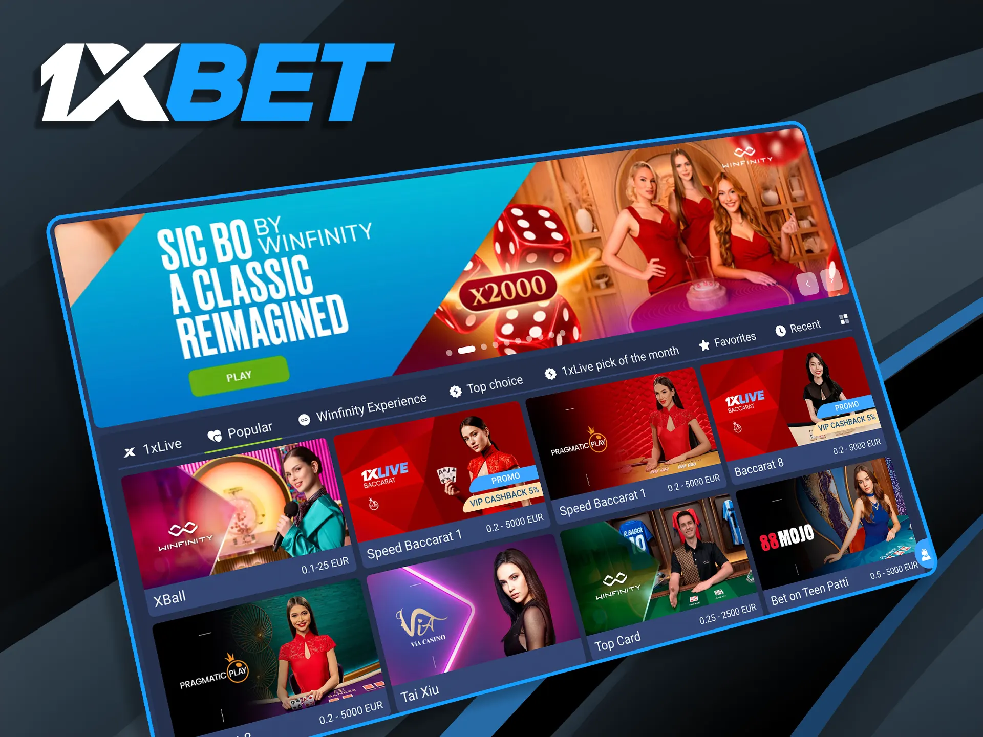 Immerse yourself in the atmosphere of a real casino with professional dealers hosting Live Roulette and game shows.