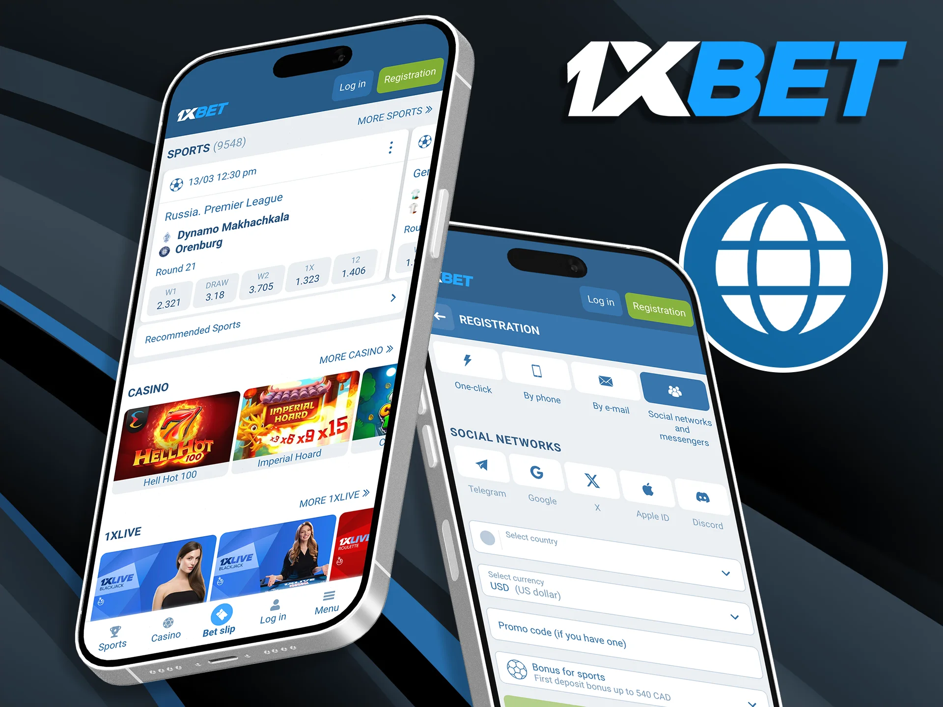 Access all 1xBet features directly from your mobile browser without the need for additional downloads.