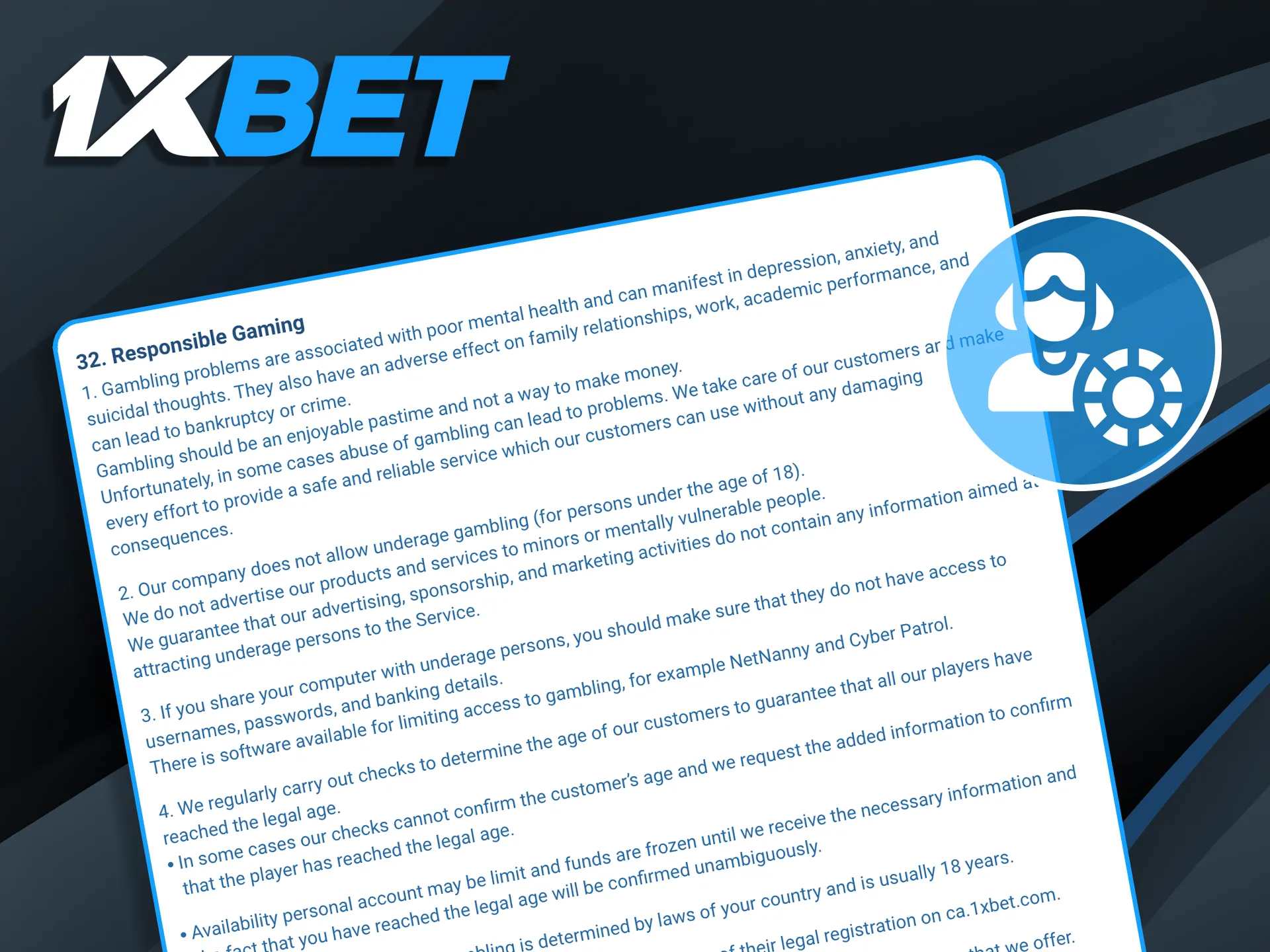 Access tools and resources designed to help you maintain control and gamble in a safe, healthy manner.