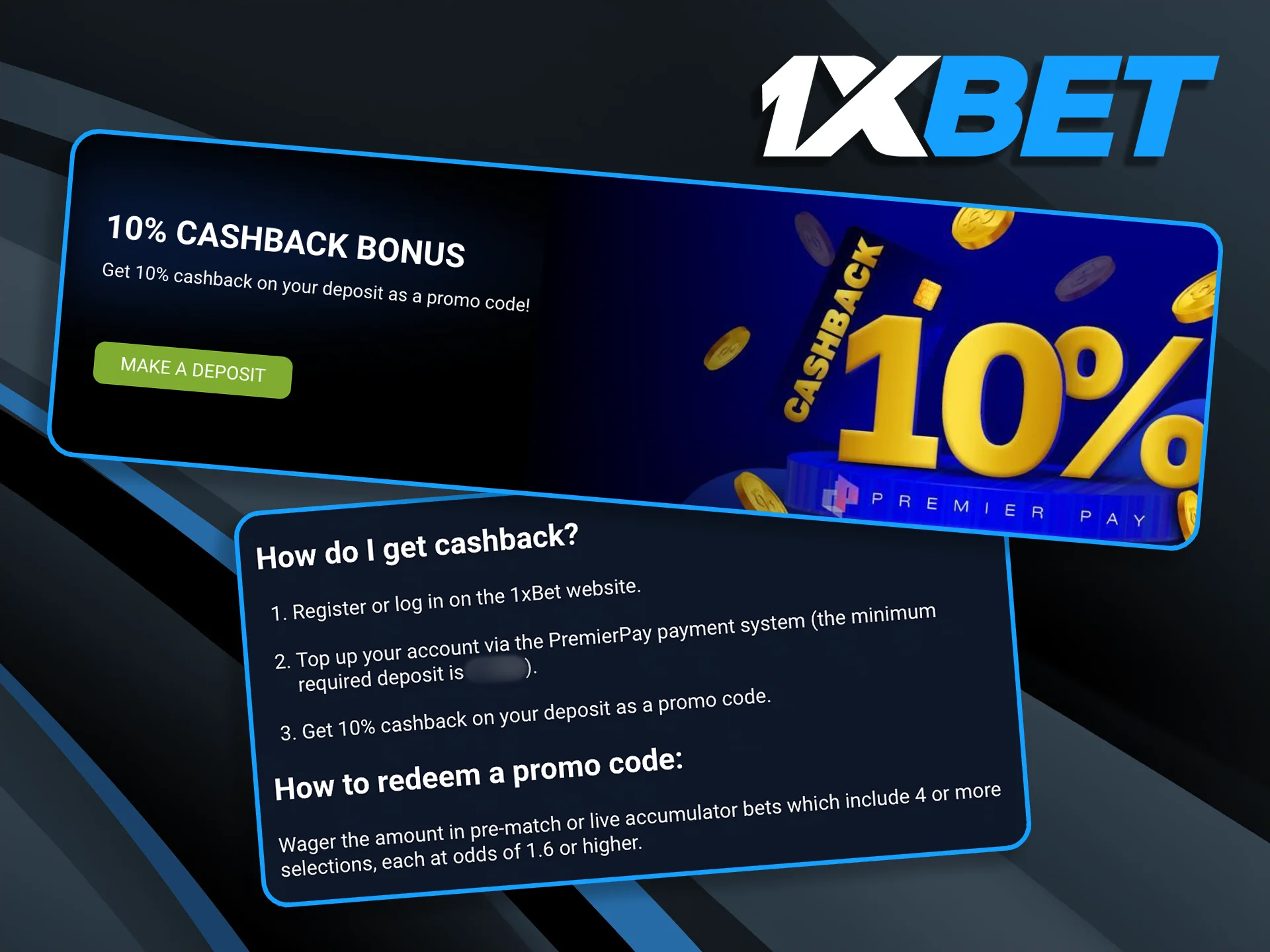 Join the 1xBet global loyalty scheme to receive regular cashback on your betting activity, regardless of your preferred currency or game type.