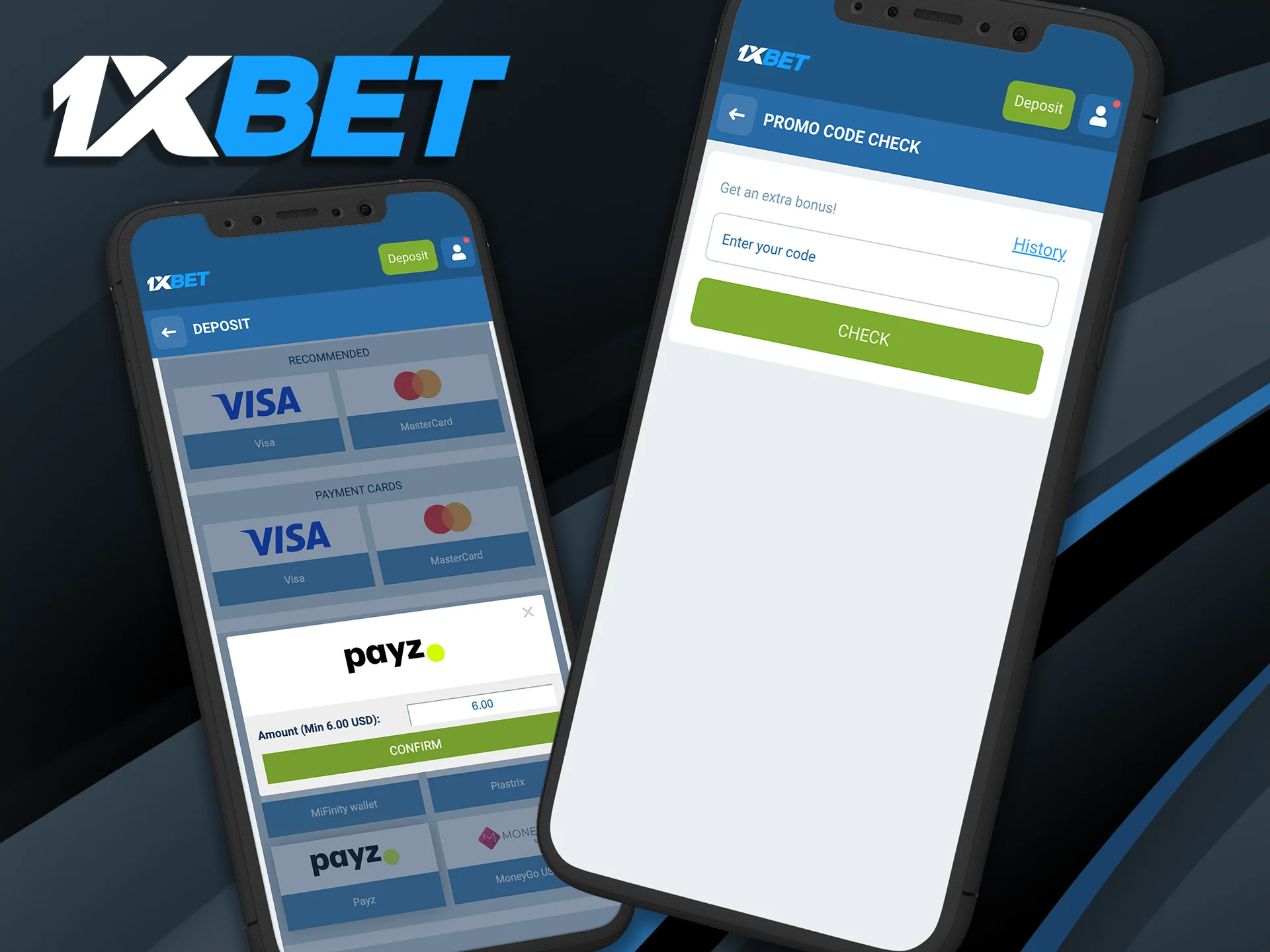 Navigate the 1xBet global application to redeem promo codes for free bets, spins, and tournament entries on the go.