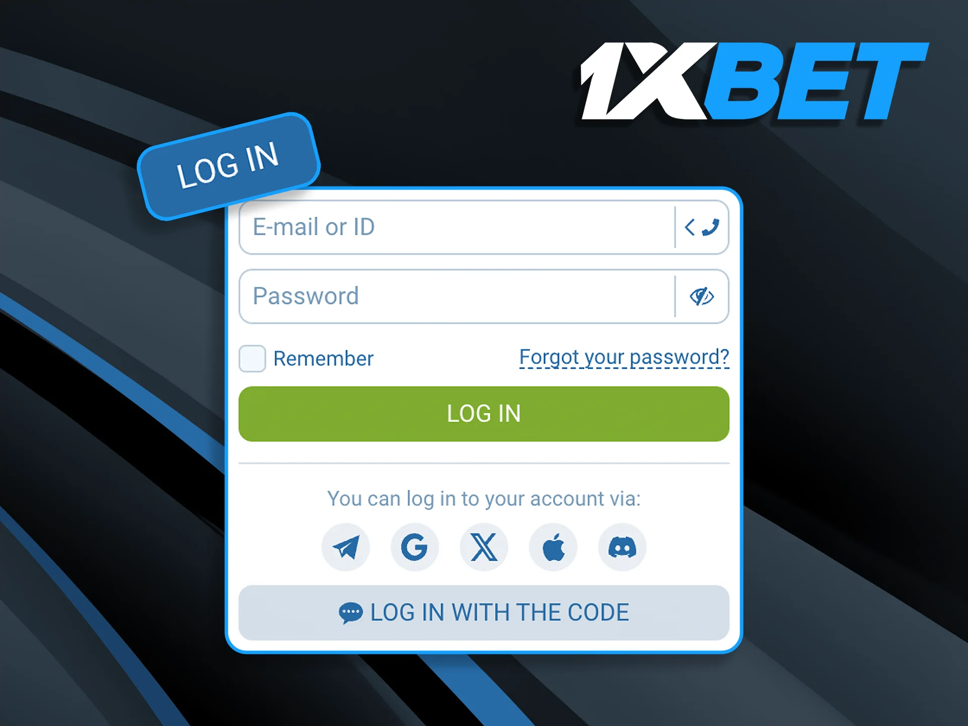Securely sign in to the 1xBet global platform from any desktop or mobile device to access your funds.
