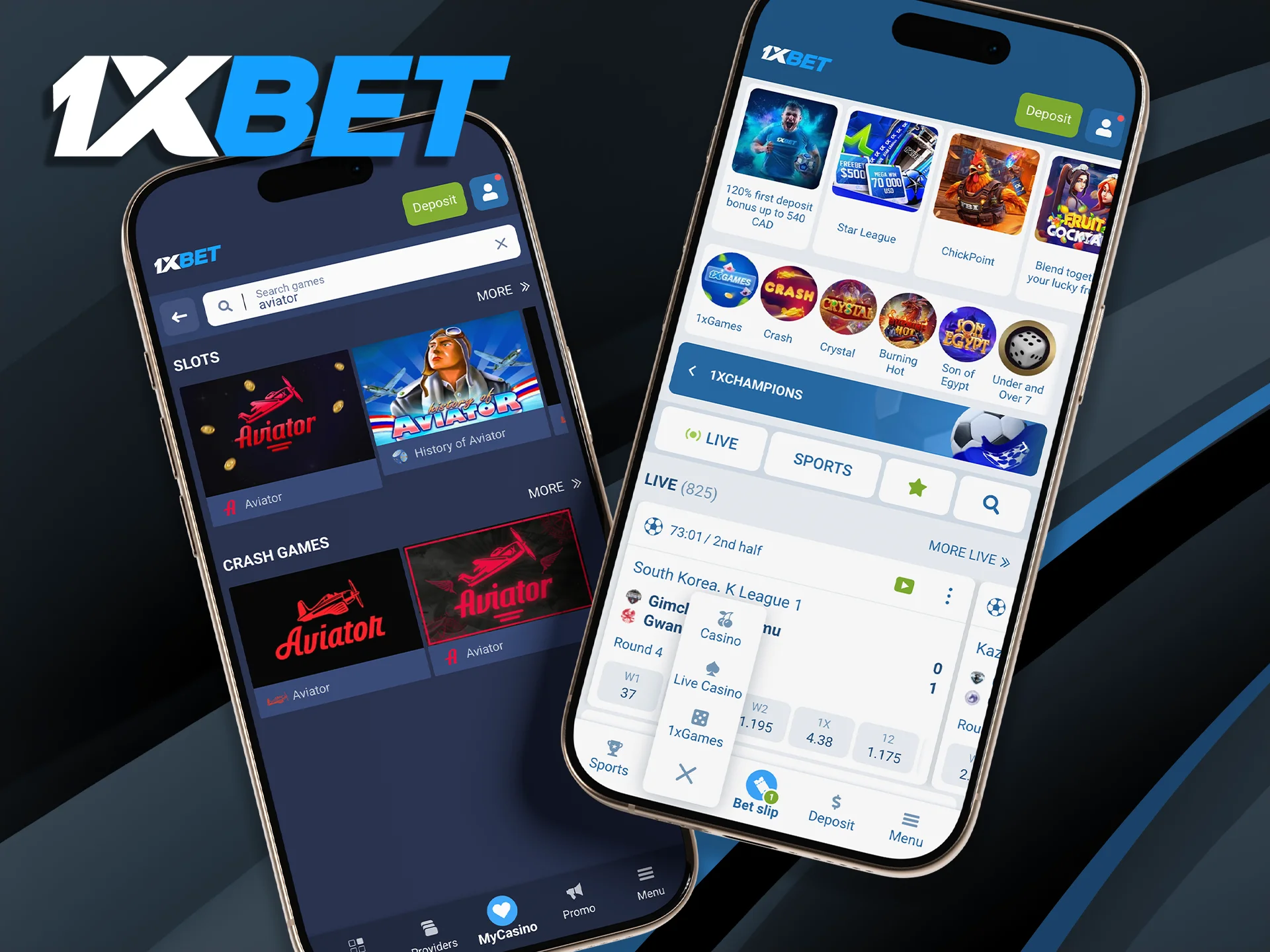 Experience a seamless user interface on the 1xBet app, designed for quick searching and easy filtering of game categories.